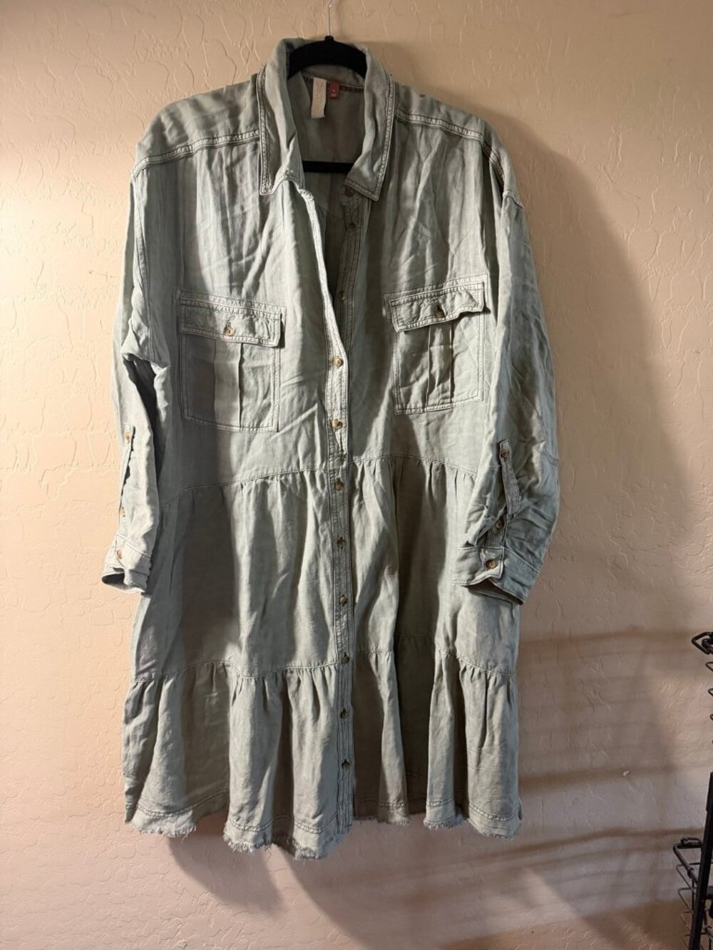 Anthropologie tiered shirt dress